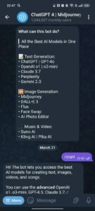 ChatGPT 4 (@gpt4tbot) 1