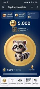 Tap Raccoon Coin 1