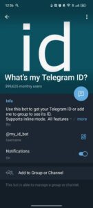What’s my Telegram ID? 4