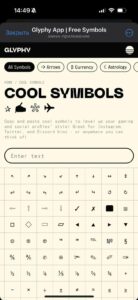 Glyphy App | Free Symbols 1