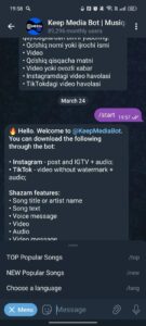 Keep Media Bot | Musiqalar | Instagram | TikTok 3