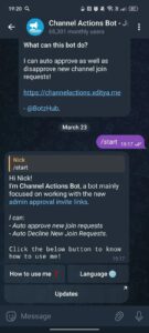 Channel Actions Bot — Join Approver (Auto Approve Join Requests) 2