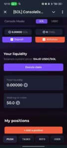 Console0x {Power of liquidity} 1