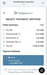 FinchPay Buy Crypto Bot 2